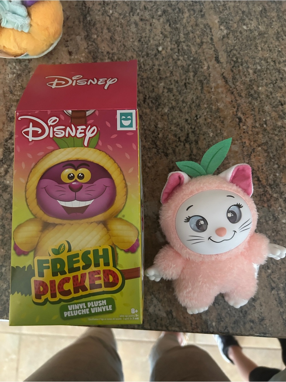 Disney Pink Peach Cat Plush with Vinyl Face
